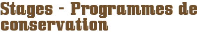 Stages - Programmes de conservation