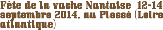 Fête de la vache Nantaise 12-14 septembre 2014, au Plessé (Loire atlantique)
